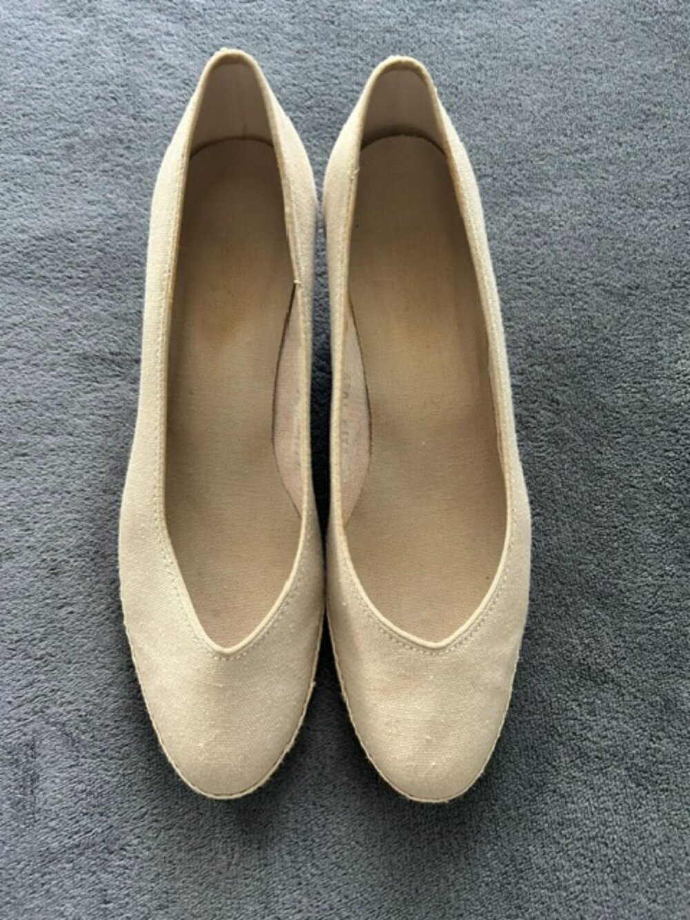 L.L.Bean Women's Khaki Espadrille Wedges, Size 7.5M